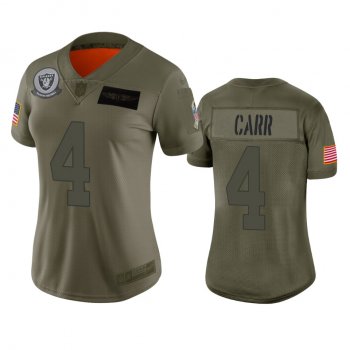 Women's Oakland Raiders Derek Carr Camo 2019 Salute to Service Limited Jersey