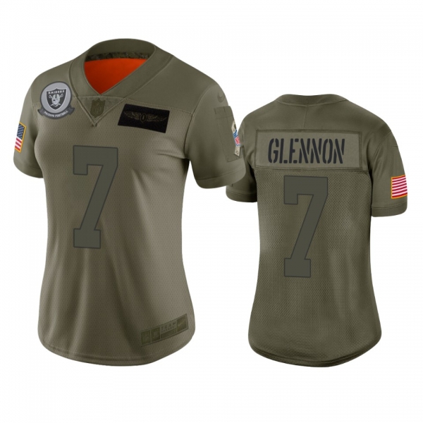 Women's Oakland Raiders Mike Glennon Camo 2019 Salute to Service Limited Jersey