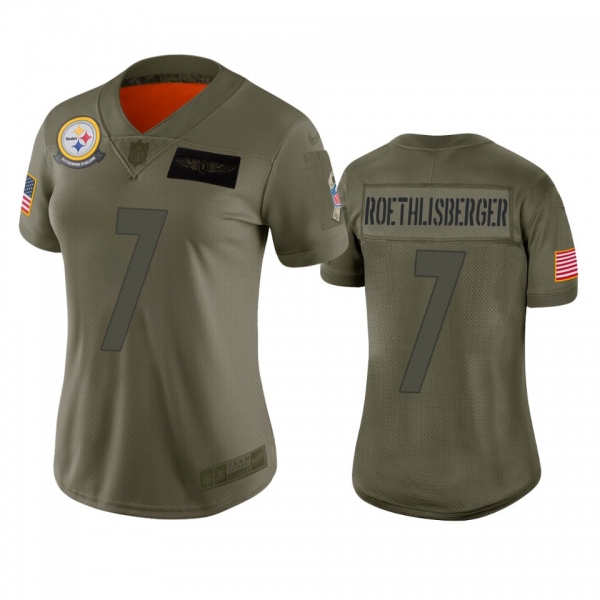 Women's Pittsburgh Steelers Ben Roethlisberger Camo 2019 Salute to Service Limited Jersey