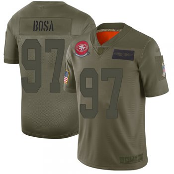 Youth 49ers #97 Nick Bosa Camo Stitched Football Limited 2019 Salute to Service Jersey