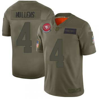 Youth 49ers #4 Nick Mullens Camo Stitched Football Limited 2019 Salute to Service Jersey