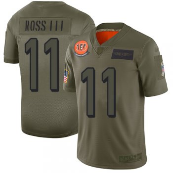 Youth Bengals #11 John Ross III Camo Stitched Football Limited 2019 Salute to Service Jersey