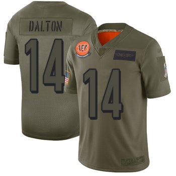 Youth Bengals #14 Andy Dalton Camo Stitched Football Limited 2019 Salute to Service Jersey