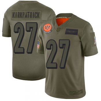 Youth Bengals #27 Dre Kirkpatrick Camo Stitched Football Limited 2019 Salute to Service Jersey