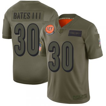 Youth Bengals #30 Jessie Bates III Camo Stitched Football Limited 2019 Salute to Service Jersey