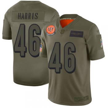 Youth Bengals #46 Clark Harris Camo Stitched Football Limited 2019 Salute to Service Jersey