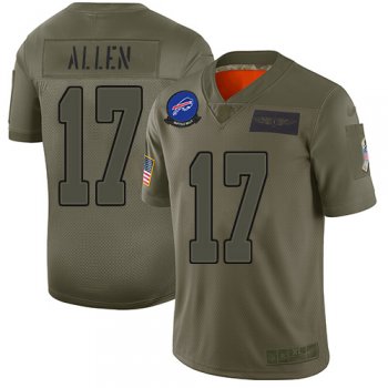 Youth Bills #17 Josh Allen Camo Stitched Football Limited 2019 Salute to Service Jersey