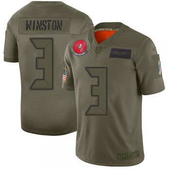 Youth Buccaneers #3 Jameis Winston Camo Stitched Football Limited 2019 Salute to Service Jersey