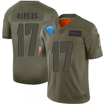 Youth Chargers #17 Philip Rivers Camo Stitched Football Limited 2019 Salute to Service Jersey