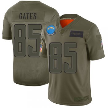 Youth Chargers #85 Antonio Gates Camo Stitched Football Limited 2019 Salute to Service Jersey