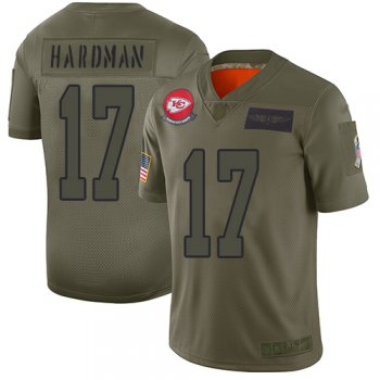 Youth Chiefs #17 Mecole Hardman Camo Stitched Football Limited 2019 Salute to Service Jersey