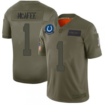 Youth Colts #1 Pat McAfee Camo Stitched Football Limited 2019 Salute to Service Jersey