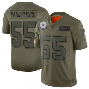 Youth Cowboys #55 Leighton Vander Esch Camo Stitched Football Limited 2019 Salute to Service Jersey