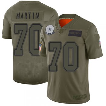 Youth Cowboys #70 Zack Martin Camo Stitched Football Limited 2019 Salute to Service Jersey