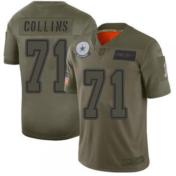 Youth Cowboys #71 La'el Collins Camo Stitched Football Limited 2019 Salute to Service Jersey