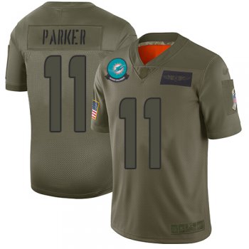 Youth Dolphins #11 DeVante Parker Camo Stitched Football Limited 2019 Salute to Service Jersey