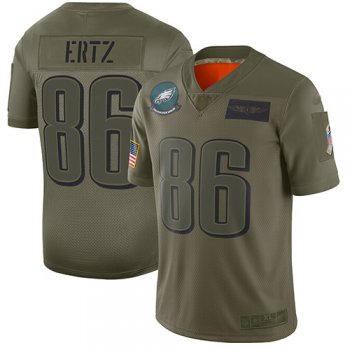 Youth Eagles #86 Zach Ertz Camo Stitched Football Limited 2019 Salute to Service Jersey