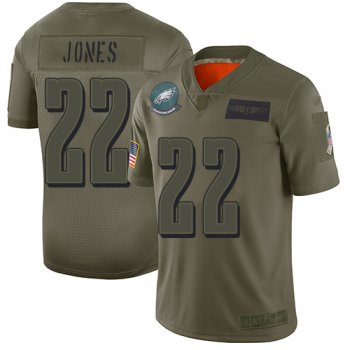 Youth Eagles #22 Sidney Jones Camo Stitched Football Limited 2019 Salute to Service Jersey