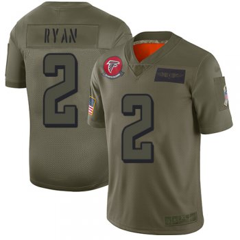 Youth Falcons #2 Matt Ryan Camo Stitched Football Limited 2019 Salute to Service Jersey