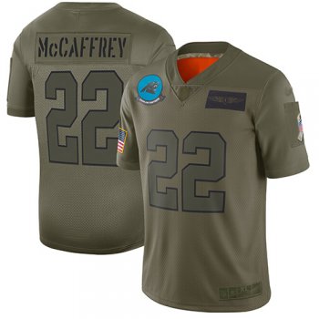 Youth Panthers #22 Christian McCaffrey Camo Stitched Football Limited 2019 Salute to Service Jersey