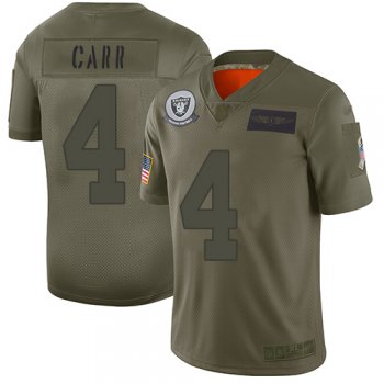 Youth Raiders #4 Derek Carr Camo Stitched Football Limited 2019 Salute to Service Jersey