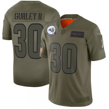 Youth Rams #30 Todd Gurley II Camo Stitched Football Limited 2019 Salute to Service Jersey