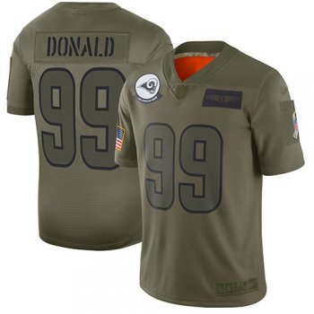 Youth Rams #99 Aaron Donald Camo Stitched Football Limited 2019 Salute to Service Jersey