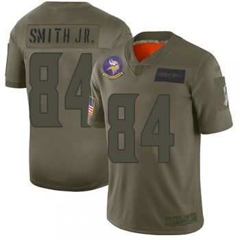 Youth Vikings #84 Irv Smith Jr. Camo Stitched Football Limited 2019 Salute to Service Jersey