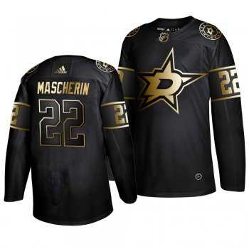 Men's Dallas Stars #22 Adam Mascherin 2019 Golden Edition Authentic Adidas Black Jersey