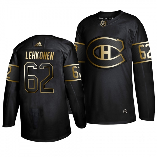 Men's Artturi Lehkonen Montreal Canadiens Black Golden Edition Authentic Adidas Jersey