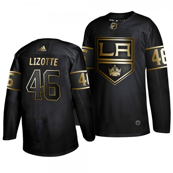 Men's Los Angeles Kings #46 Blake Lizotte 2019 Golden Edition Authentic Adidas Black Jersey