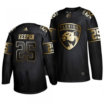 Men's Florida Panthers #25 Brady Keeper 2019 Golden Edition Authentic Adidas Black Jersey