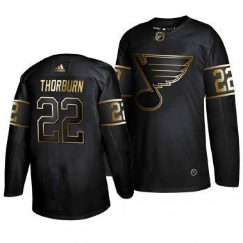 Men's #22 Chris Thorburn St. Louis Blues 2019 Golden Edition Authentic Adidas Black Jersey