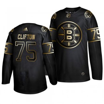 Men's Boston Bruins #75 Connor Clifton 2019 Golden Edition Authentic Adidas Black Jersey