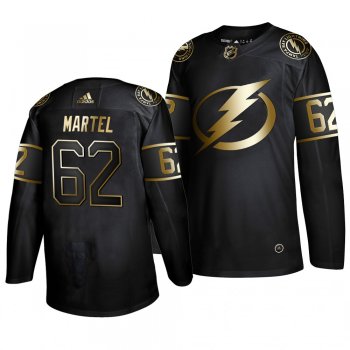 Men's #62 Danick Martel Tampa Bay Lightning 2019 Golden Edition Authentic Adidas Black Jersey