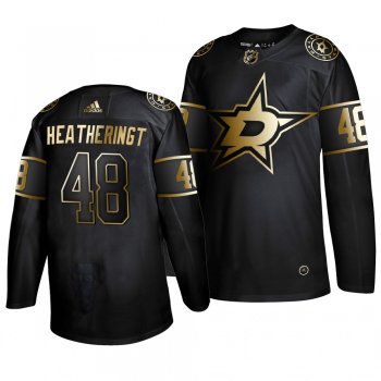 Men's Dallas Stars #48 Dillon Heatherington 2019 Golden Edition Authentic Adidas Black Jersey