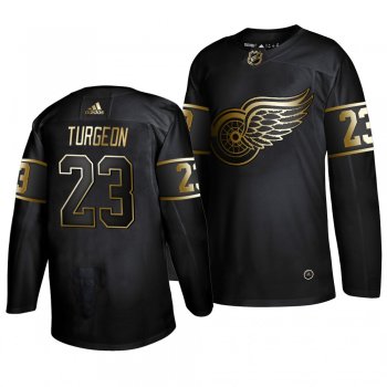 Men's Detroit Red Wings #23 Dominic Turgeon 2019 Golden Edition Authentic Adidas Black Jersey