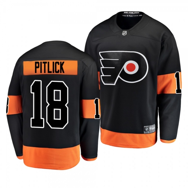 Men's 2019-20 Alternate Tyler Pitlick Flyers Breakaway Player Fanatics Branded Black Jersey