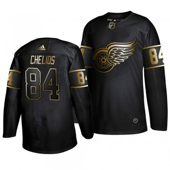 Men's Detroit Red Wings #84 Jake Chelios 2019 Golden Edition Authentic Adidas Black Jersey