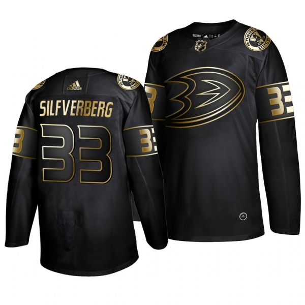 Men's Jakob Silfverberg Anaheim Ducks Black Golden Edition Authentic Adidas Jersey