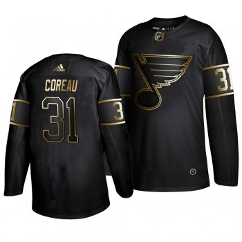 Men's #31 Jared Coreau St. Louis Blues 2019 Golden Edition Authentic Adidas Black Jersey