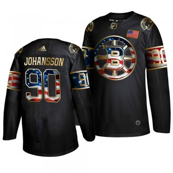 Men's Boston Bruins Marcus Johansson Black Golden Edition Adidas Independence Day Jersey