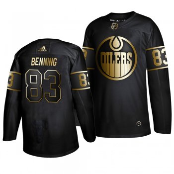 Men's Edmonton Oilers #83 Matt Benning 2019 Golden Edition Authentic Adidas Black Jersey