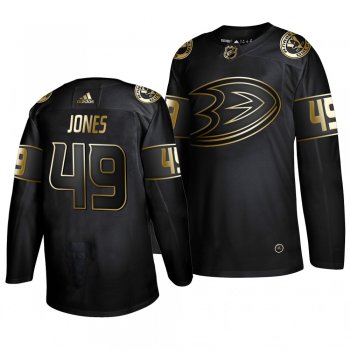 Men's Max Jones Anaheim Ducks Black Golden Edition Authentic Adidas Jersey