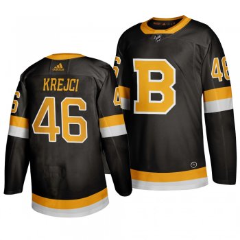 Men's David Krejci #46 Boston Bruins 2019-20 Adidas Authentic Third Black Jersey