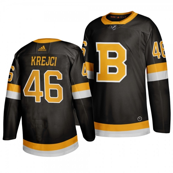 Men's David Krejci #46 Boston Bruins 2019-20 Adidas Authentic Third Black Jersey