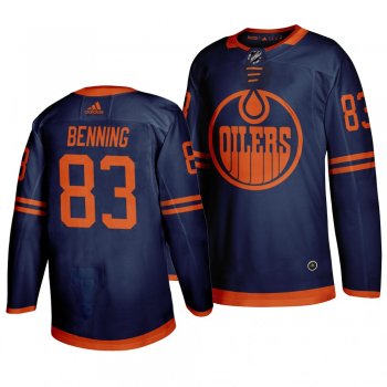 Men's Matt Benning #83 Edmonton Oilers 2019-20 Adidas Authentic Third Alternate Blue Jersey