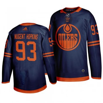 Men's Ryan Nugent-Hopkins #93 Edmonton Oilers 2019-20 Adidas Authentic Third Alternate Blue Jersey