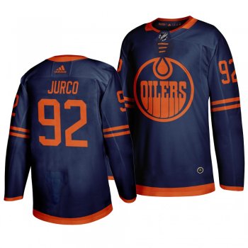 Men's Tomas Jurco #92 Edmonton Oilers 2019-20 Adidas Authentic Third Alternate Blue Jersey