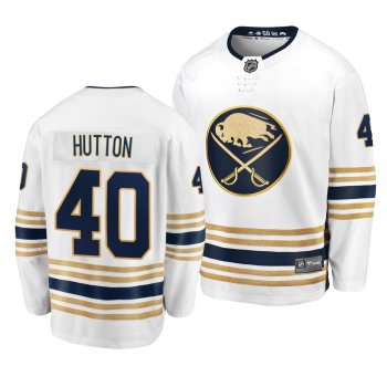 Men's #40 Carter Hutton Buffalo Sabres 2019-20 50th Season Premier Breakaway White Jersey